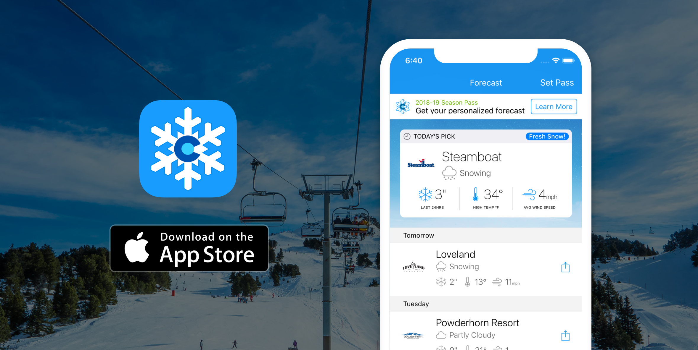 fresh snow colorado app feature