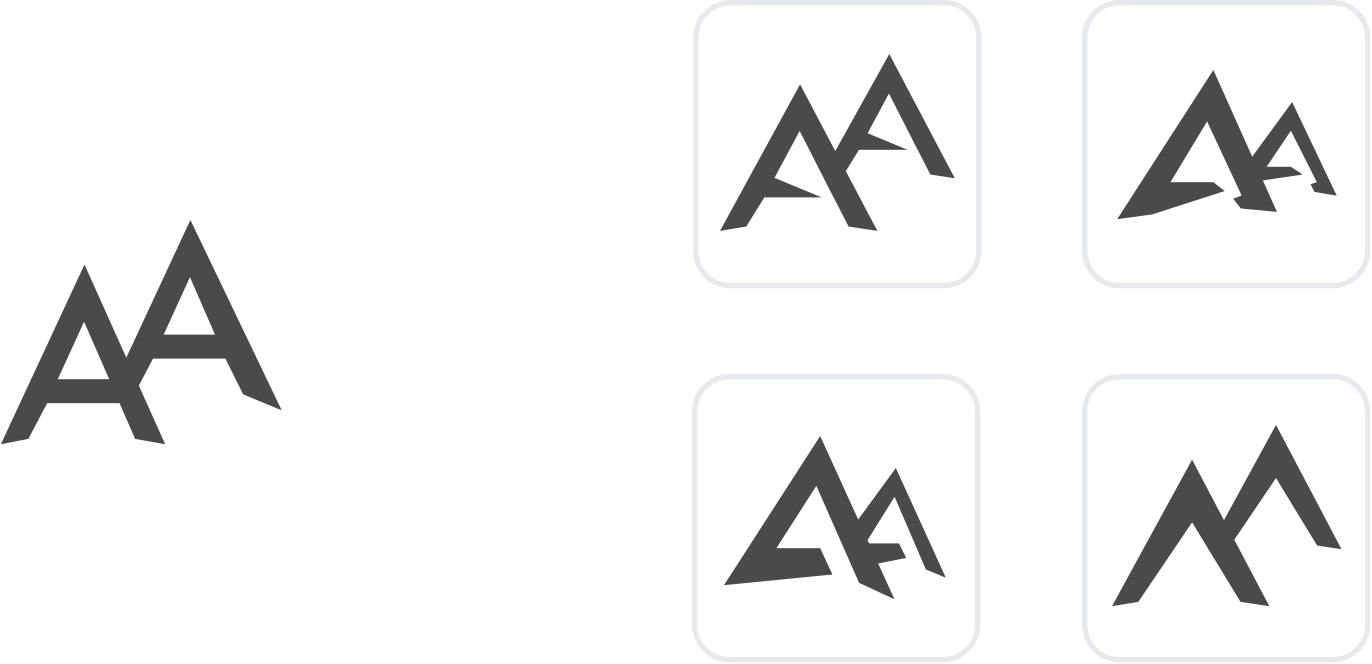 rough concepts for the avalanche apps logo
