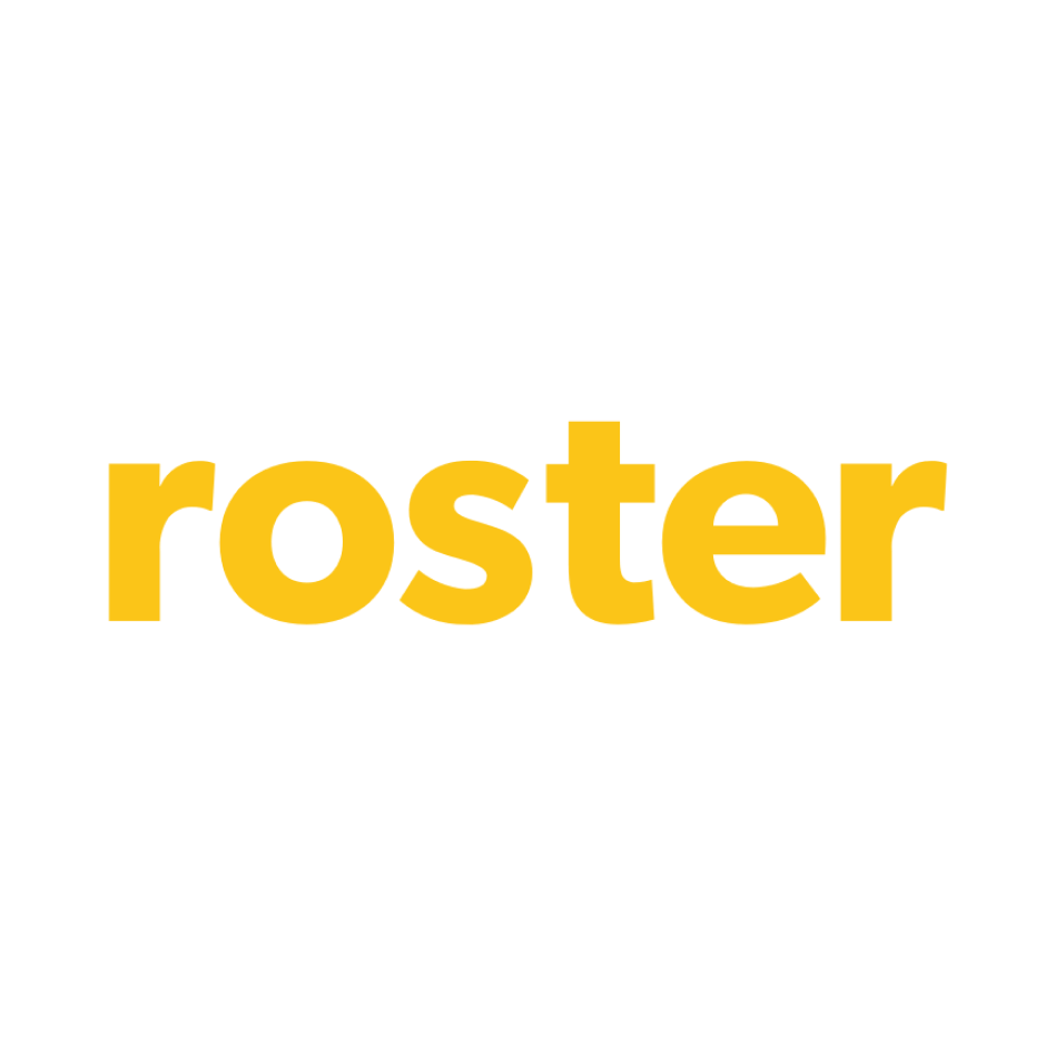 roster badge logo with tagline